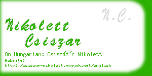 nikolett csiszar business card